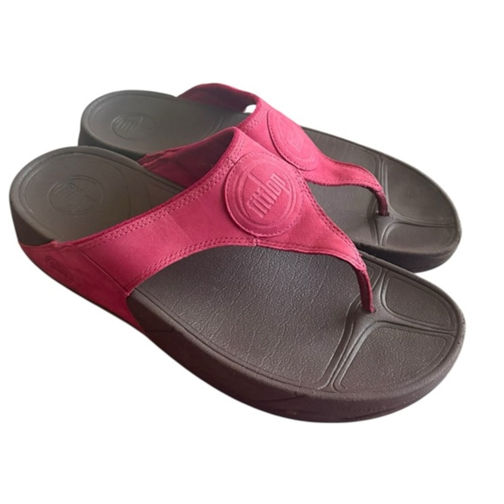 Fitflop Fino Thong Sandals Womens US Size 10 Pink Suede.